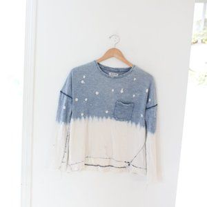 One Teaspoon  distressed ombre blue long t shirt